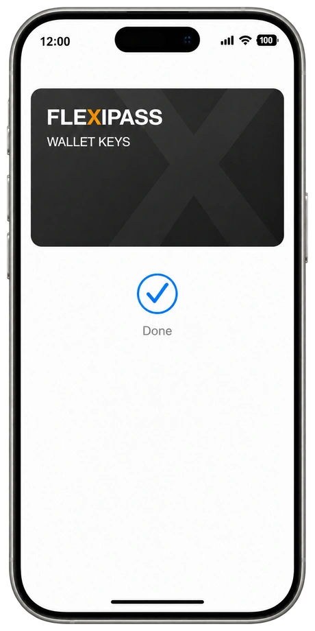 FLEXIPASS hotel key in a digital wallet